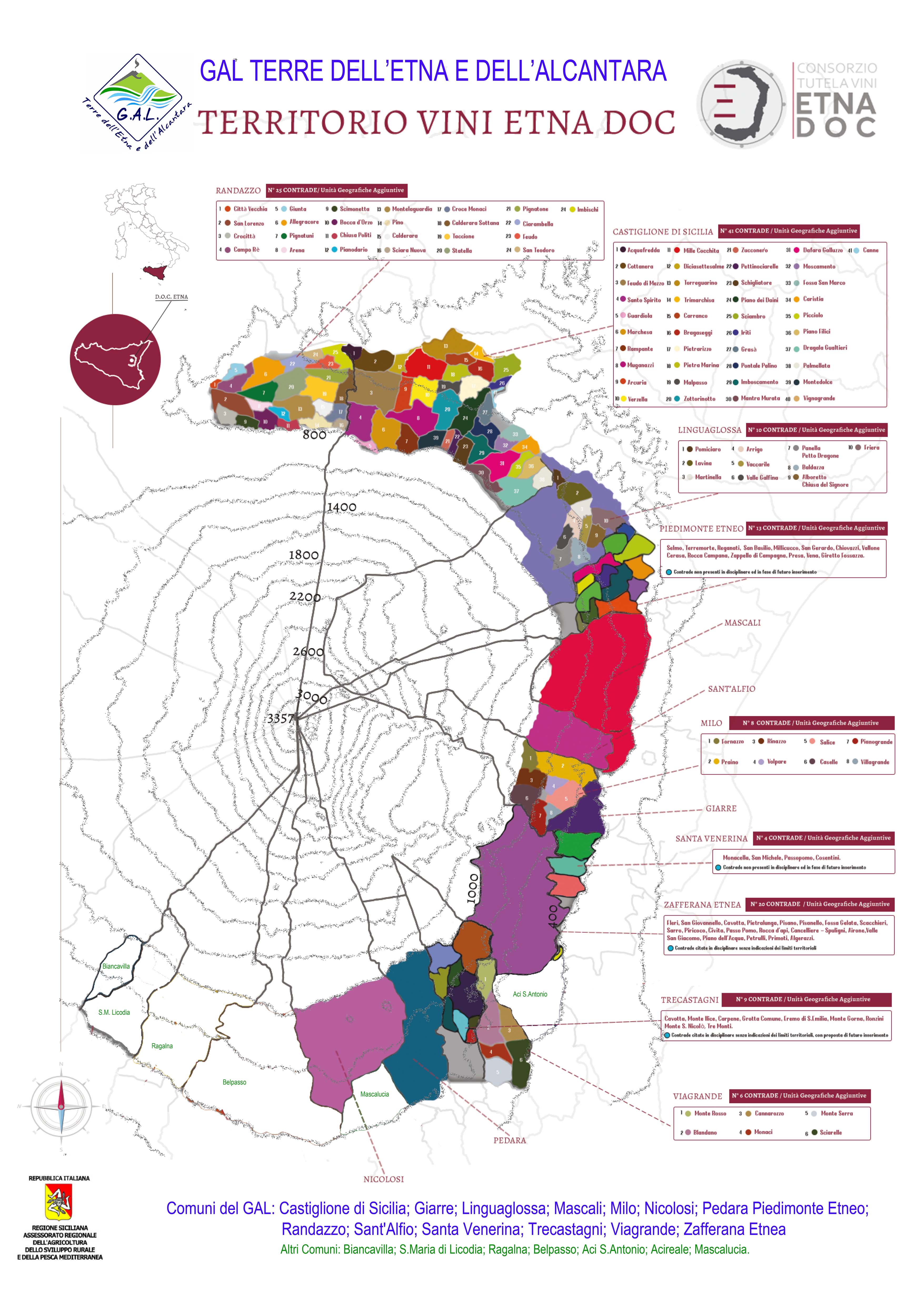 Etna DOC Wine Map